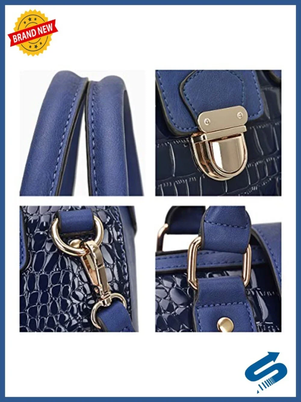 Structured Vegan Leather Satchel Purse Work Tote with Wristlet